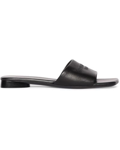 Balenciaga 10mm Dutyfree Shiny Leather Sandals - Black