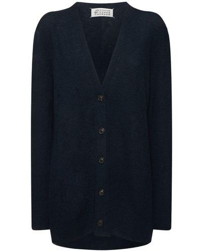Maison Margiela Cardigan oversize in maglia di lana - Blu