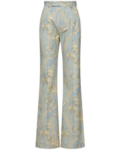 Vivienne Westwood Ray Cotton Jacquard Flared Trousers - Green