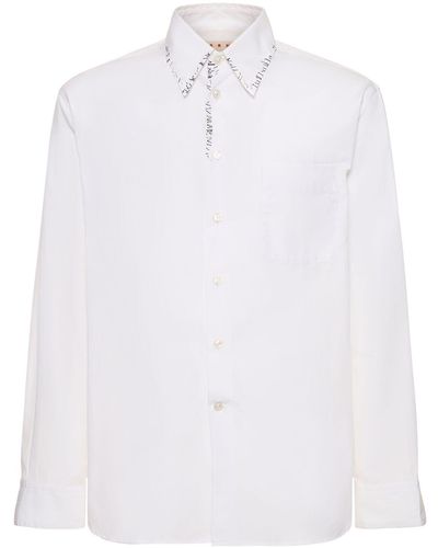 Marni Camisa de popelina de algodón orgánico - Blanco