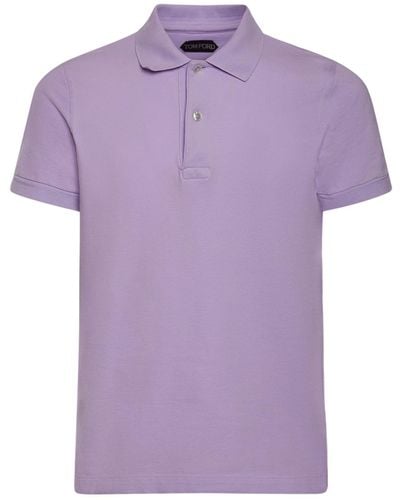Tom Ford Tennis Cotton Piquet Polo - Purple