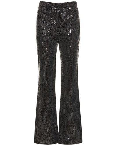 ROTATE BIRGER CHRISTENSEN Sequined Twill Trousers - Black