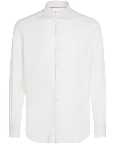 Loro Piana Andre Cotton Poplin Shirt - White