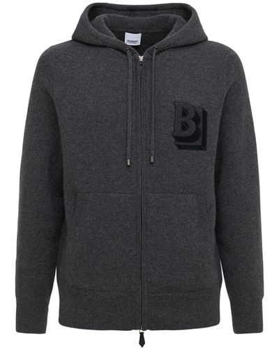 Burberry Kapuzensweatshirt Aus Kaschmir Mit B-logo - Mehrfarbig