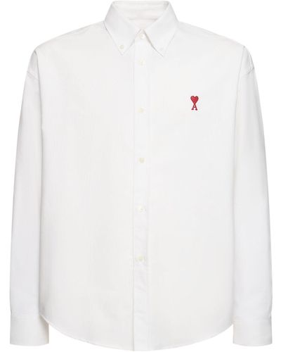Ami Paris Ami De Coeur ボクシーフィットコットンシャツ - ホワイト