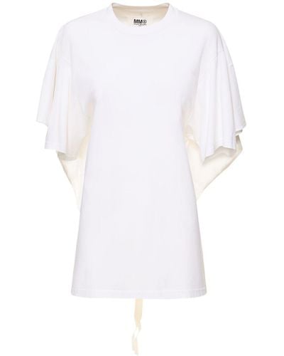 MM6 by Maison Martin Margiela Open Back Cotton T-Shirt - White