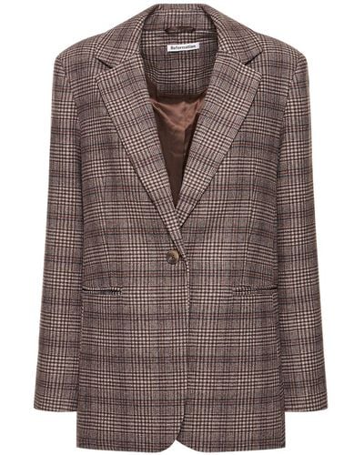 Reformation Blazer relaxed fit the classic in misto lana - Marrone