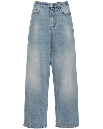 Balenciaga Jean En Denim Vintage Avec Entrejambe Bas - Bleu