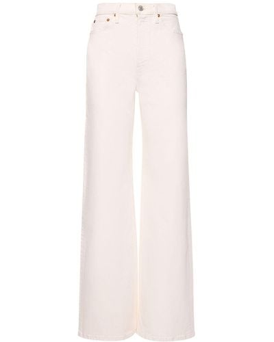 RE/DONE 70S Ultra High Rise Wide Cotton Jeans - White