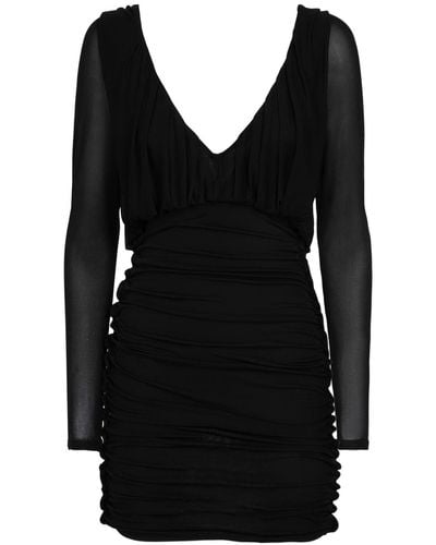 Saint Laurent Cupro Mini Dress - Black