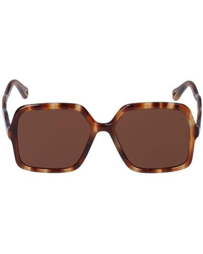 Chloé Zelie Squared Acetate Sunglasses - Brown