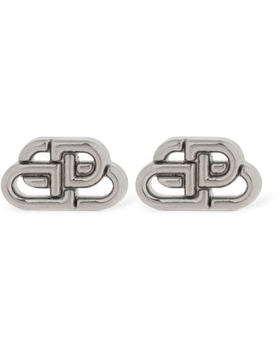 Balenciaga Pendientes De Tuerca Bb Xs - Blanco