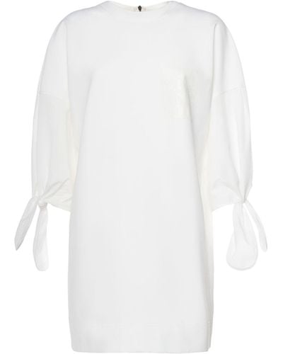Max Mara Cotton Poplin Lace-Up Mini Dress - White