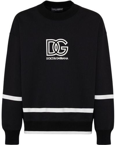 Dolce & Gabbana Sudadera de jersey de algodón con logo - Negro
