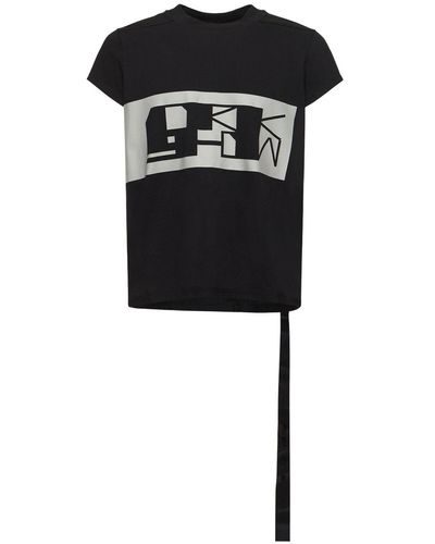Rick Owens コットンジャージーtシャツ - ブラック