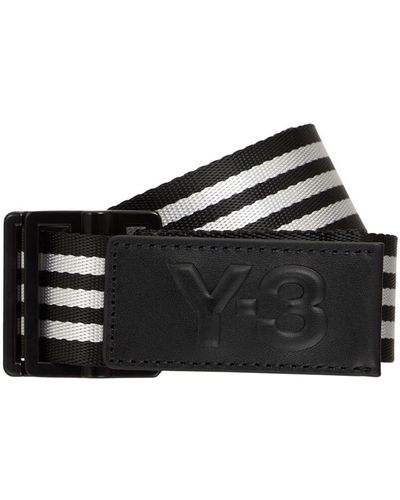 Y-3 Classic Logo Striped Belt - Black