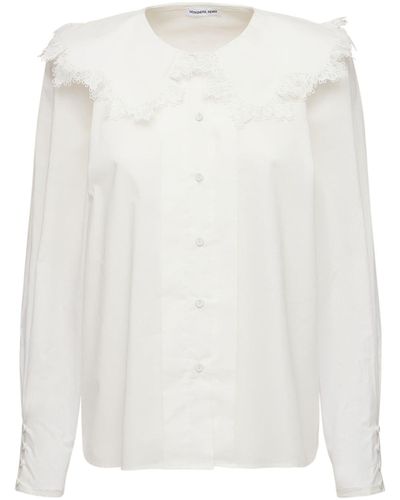 Designers Remix Sandra Lace Collar Organic Cotton Shirt - White