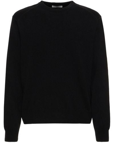 Lemaire Wool Knit Crewneck Sweater - Black