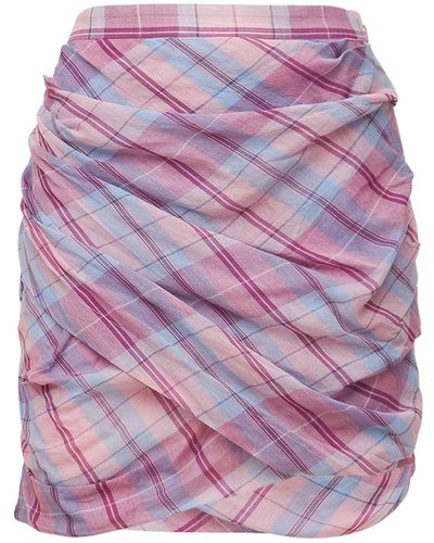 Isabel Marant Mini falda de algodón voilé drapeado - Morado