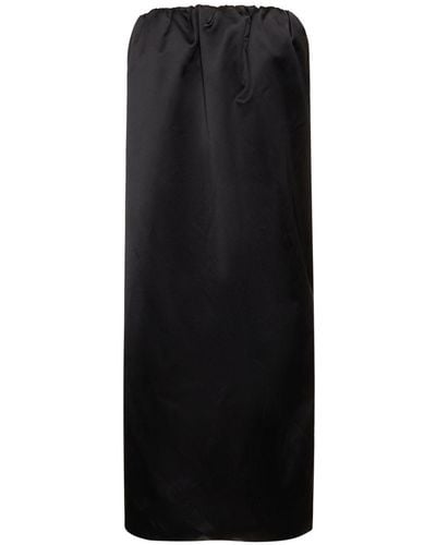 Khaite Yara Cotton Viscose Strapless Midi Dress - Black