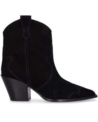 Aeyde 75mm Albi Suede Boots - Black