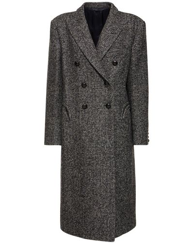 Blazé Milano Zweireihiger Mantel Aus Wollmischung "rivetto" - Grau