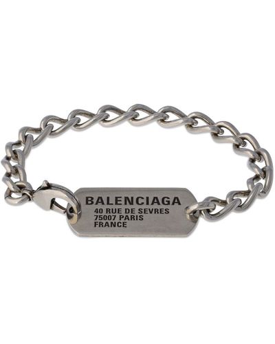 Balenciaga Logo Tag Brass Chain Bracelet - Multicolor