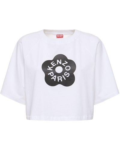 KENZO Camiseta corta de algodón - Blanco