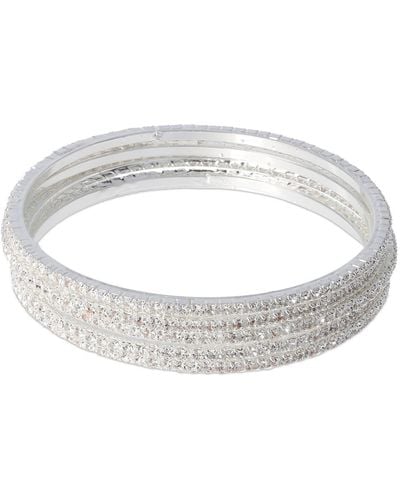 Magda Butrym Lot de 5 bracelets rigides en cristaux - Blanc