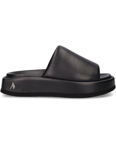 The Attico 40Mm Mia Leather Slides - Black