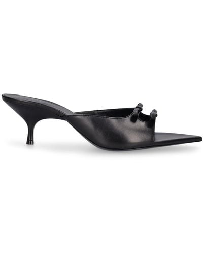 Gia Borghini 35mm Blanche Leather Sandals Mules - Black
