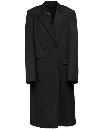 Balenciaga Wool Gabardine Coat - Black