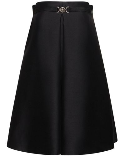 Versace Wool & Silk Twill Strapless Mini Dress - Black