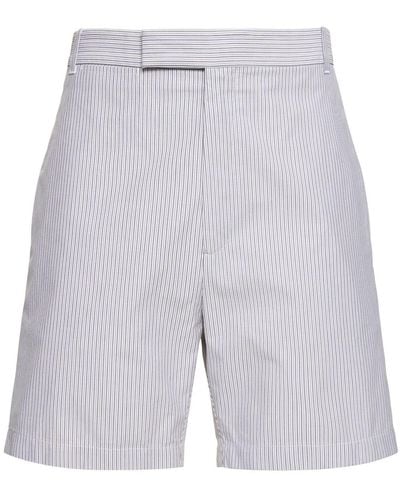Thom Browne Cotton Straight Fit Shorts - Grey
