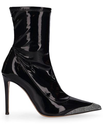 Alexandre Vauthier 105mm Hohe Stiefeletten Aus Stretch-kunstleder - Schwarz