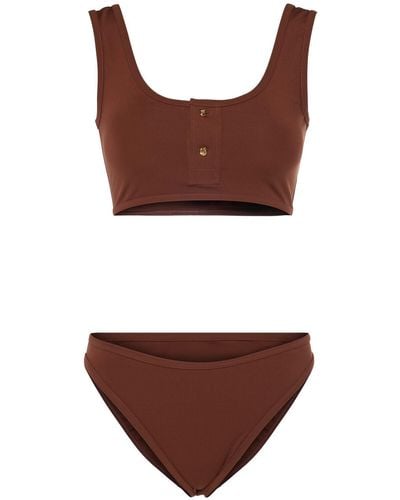 Bottega Veneta Nylon Bikini Set - Brown