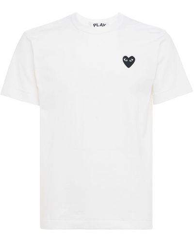 COMME DES GARÇONS PLAY T-shirt en coton avec patch cœur noir - Blanc