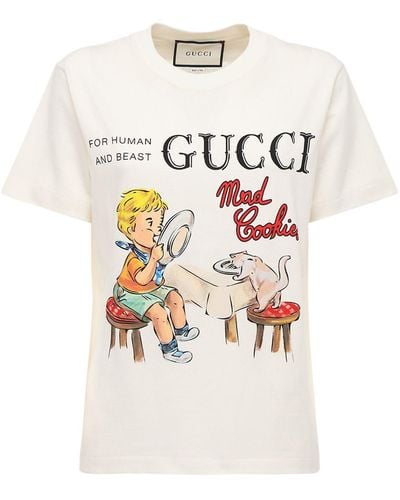 Gucci Mad Cookies Print Cotton Jersey T-shirt - White