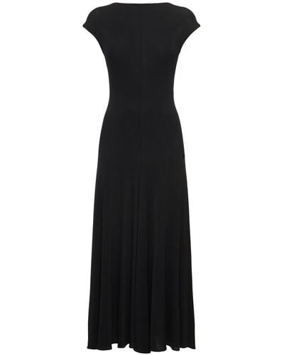 Magda Butrym Jersey Flared Long Dress - Black