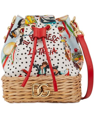 Dolce & Gabbana Dg Printed Canvas & Leather Bucket Bag - Multicolour