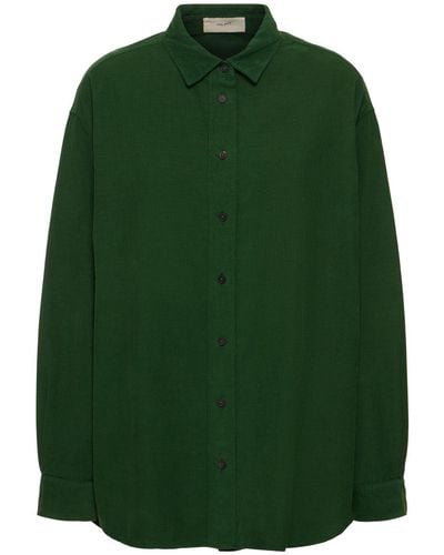 The Row Penna Velvet Shirt - Green