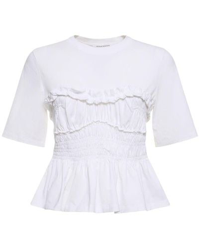Cecilie Bahnsen Vilde Jersey Cotton T-Shirt - White
