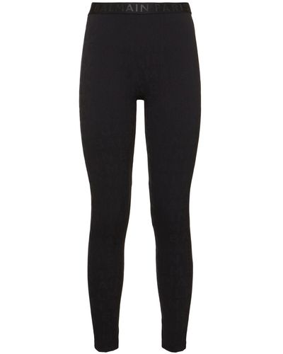 Balmain Logo Waistband Jersey leggings - Black