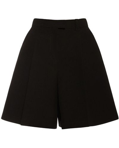 Moncler Cotton Blend High Waisted Shorts - Black