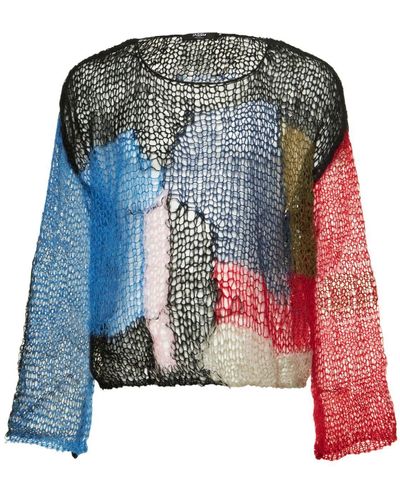 Jaded London Abstract Loose Knit Sweater - Multicolor