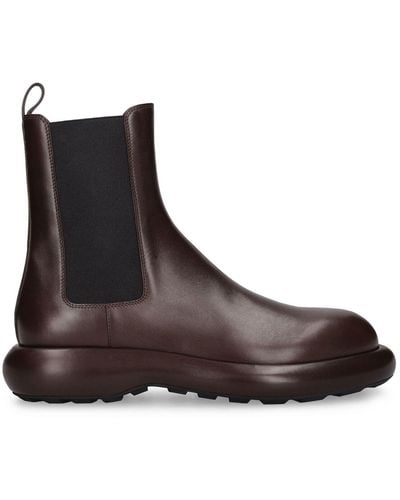 Jil Sander Leather Chelsea Boots - Brown