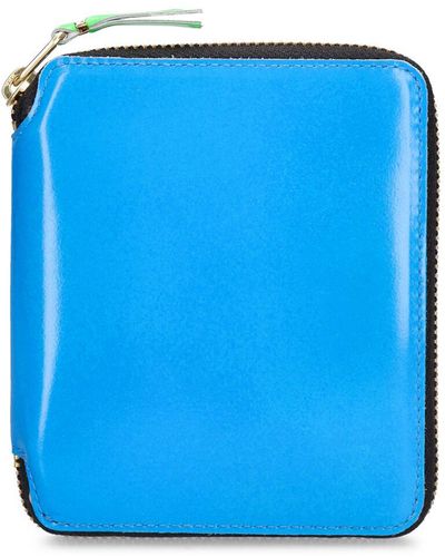 Comme des Garçons Super Fluo Leather Wallet - Blue