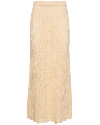 THE GARMENT Egypt Crochet Cotton Linen Long Skirt - Natural