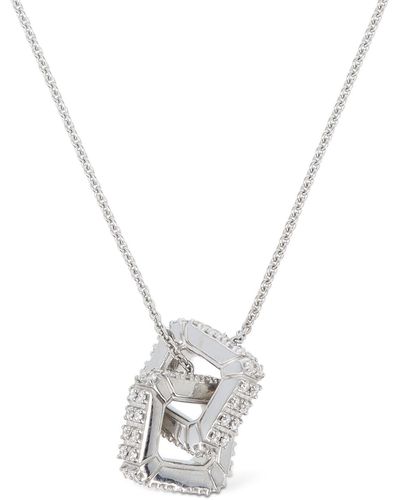Eera 18Kt & Diamond Double Hug Necklace - White