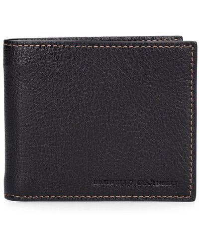 Brunello Cucinelli Leather Logo Wallet - Black
